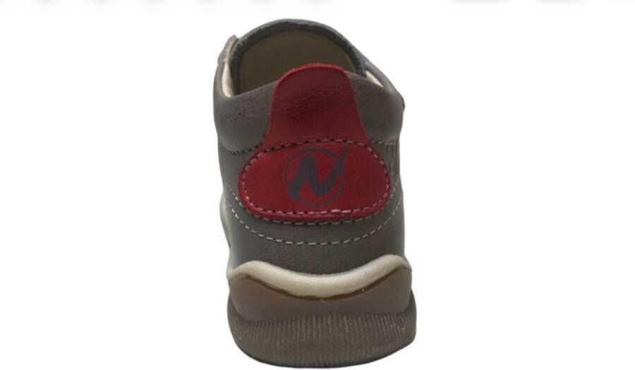 Naturino velcro bumper lederen sneakers Punky grijs rood - Foto 5
