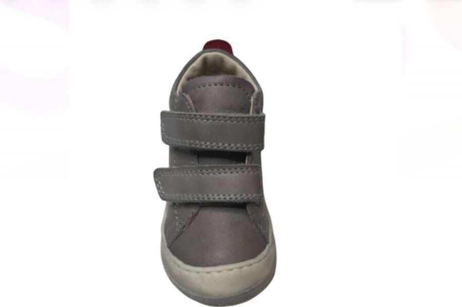 Naturino velcro bumper lederen sneakers Punky grijs rood - Foto 2