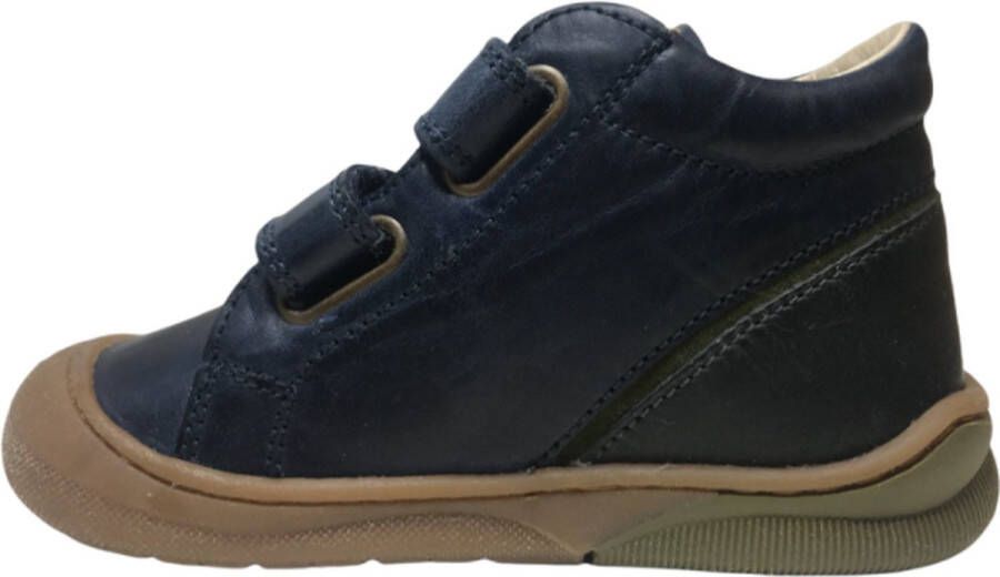Naturino velcro bumper ronde logo lederen sneakers Dot navy groen - Foto 5