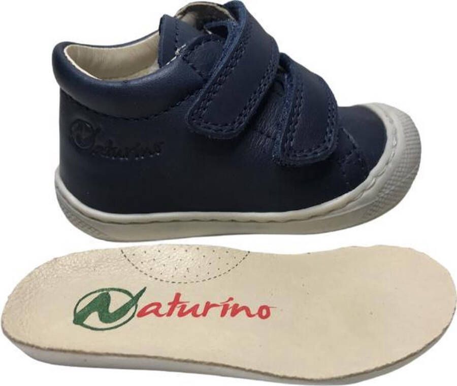 Naturino velcro effen lederen sneakers Cocoon navy