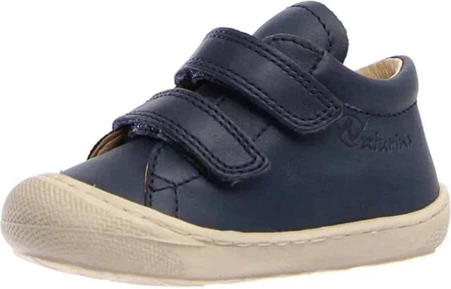 Naturino velcro effen lederen sneakers Cocoon navy