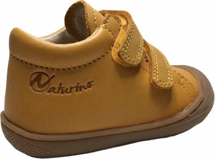 Naturino velcro effen lederen sneakers Cocoon okergeel - Foto 3