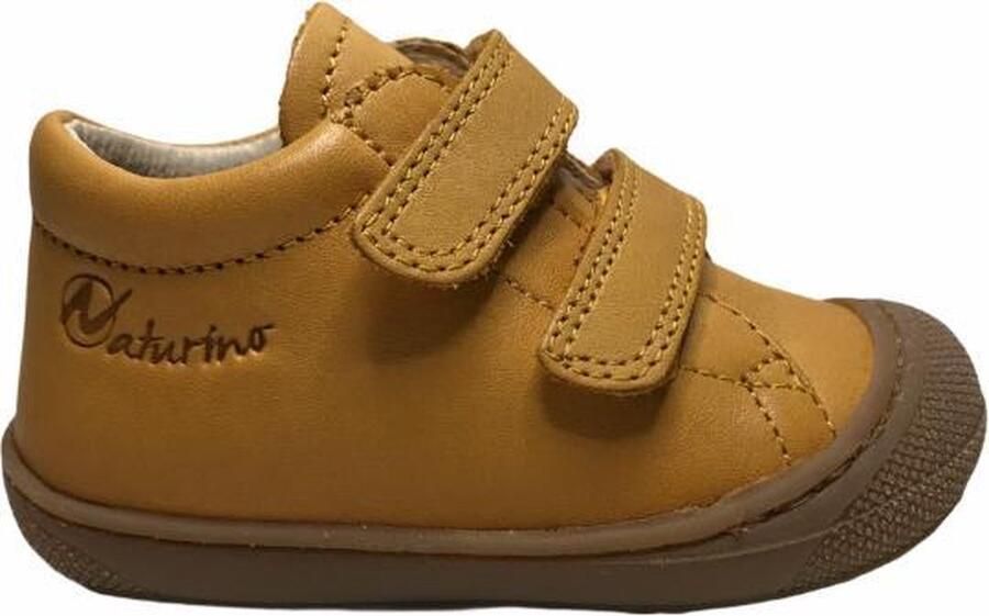 Naturino velcro effen lederen sneakers Cocoon okergeel - Foto 4