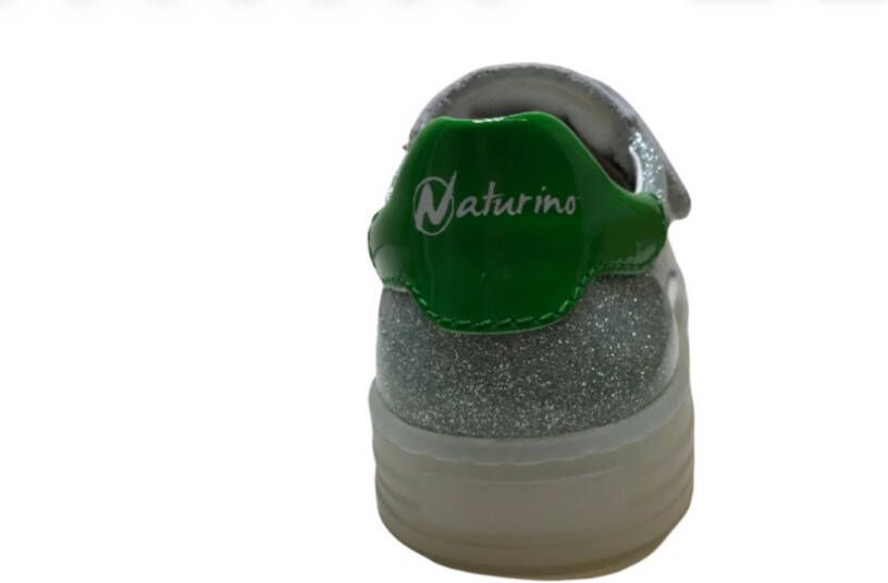 Naturino velcro lederen bling sneakers Chine silver acqua groen - Foto 2