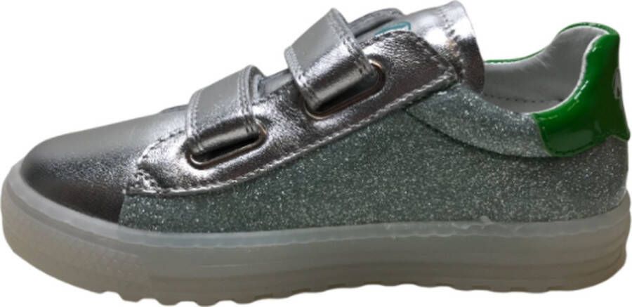 Naturino velcro lederen bling sneakers Chine silver acqua groen - Foto 4