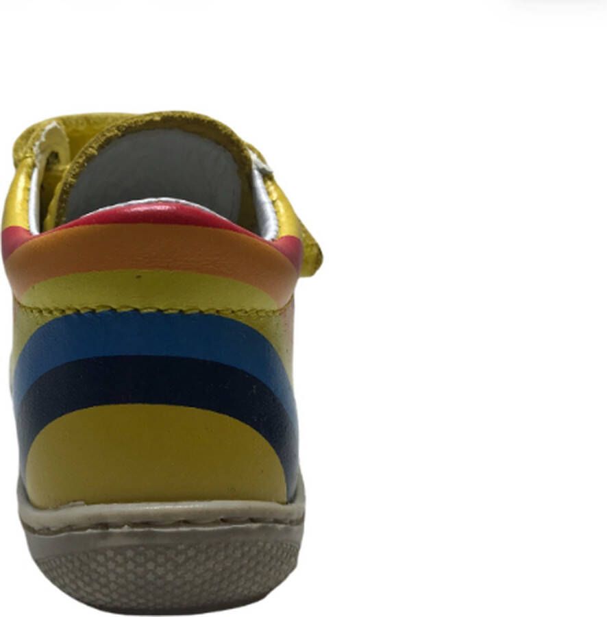 Naturino velcro's bumper regenboog lederen sneakers Maty geel