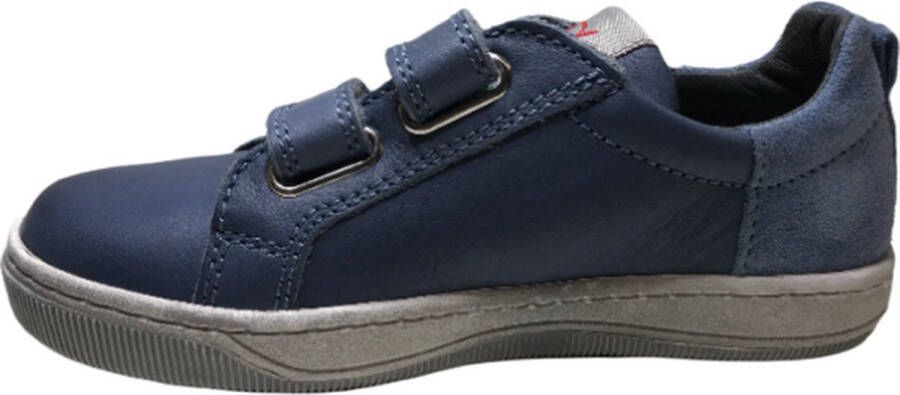 Naturino Velcro's effen lederen sneakers Caleb blauw - Foto 4