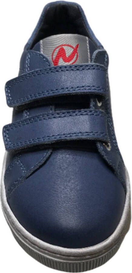 Naturino Velcro's effen lederen sneakers Caleb blauw - Foto 3