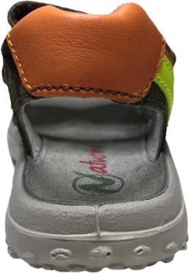 Naturino velcro's fluo gele pijl lederen sandalen Kahiwa camouflage groen Mt 24 - Foto 2