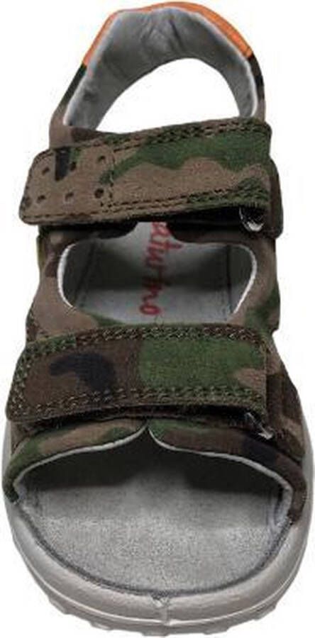 Naturino velcro's fluo gele pijl lederen sandalen Kahiwa camouflage groen Mt 24 - Foto 4
