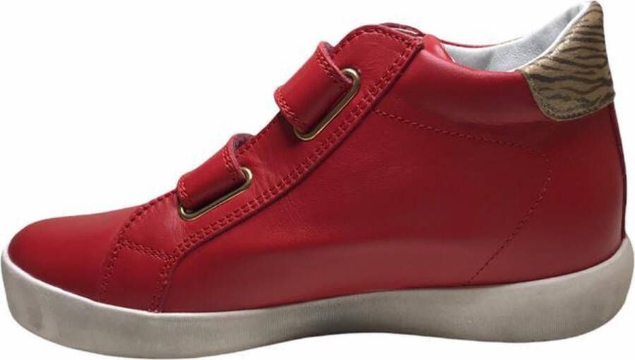 Naturino velcro's gouden ster hoge lederen sneakers Dorrie rood - Foto 4
