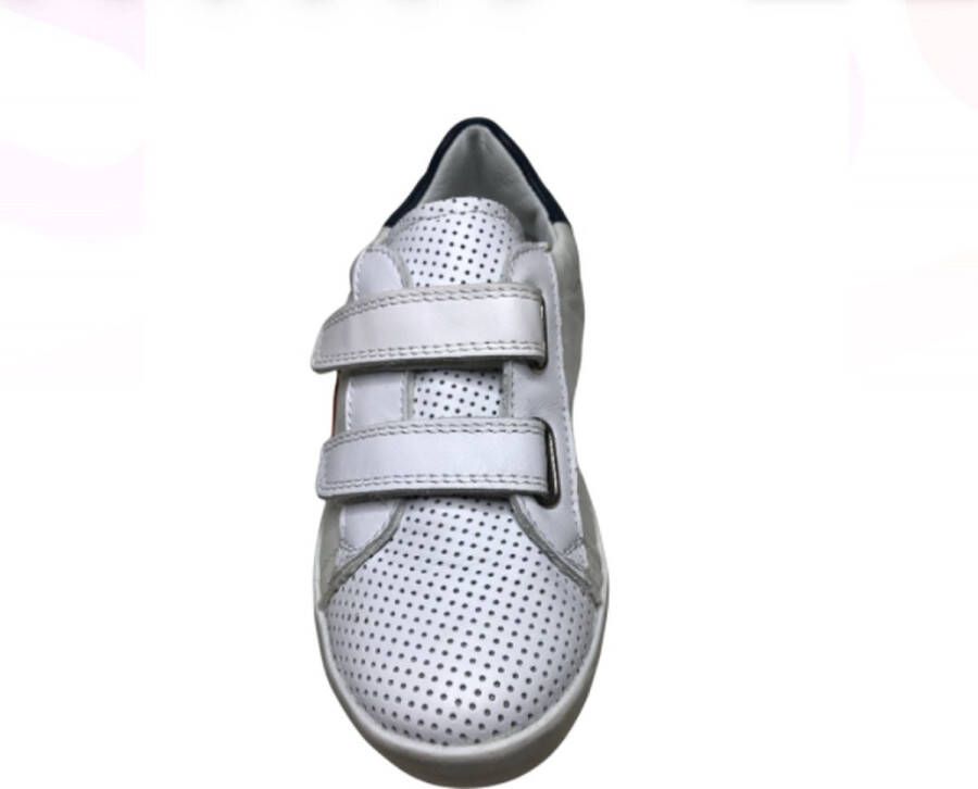 Naturino velcro's rode ster lederen nylon sneakers Annie Wit navy