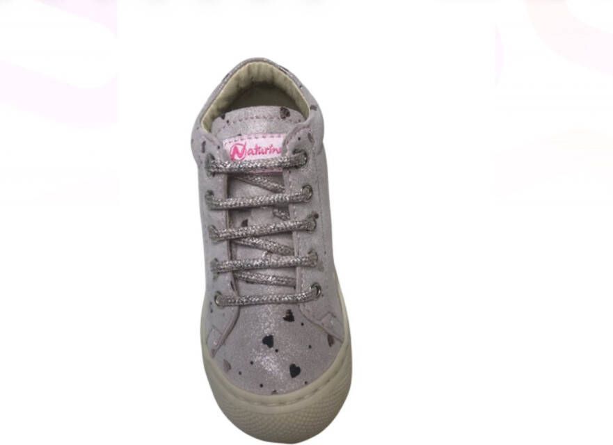 Naturino veter bumper hartjes lederen sneakers Cocoon roze