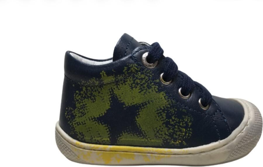 Naturino veter gele ster lederen schoenen Bits Navy