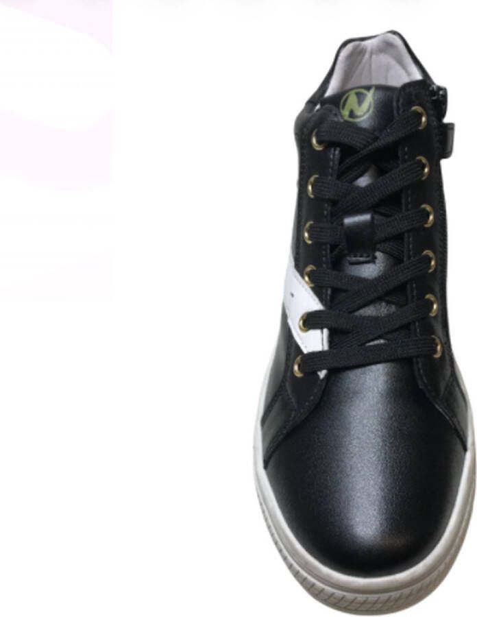 Naturino veter rits hoge lederen sneakers Snip High zwart wit - Foto 2