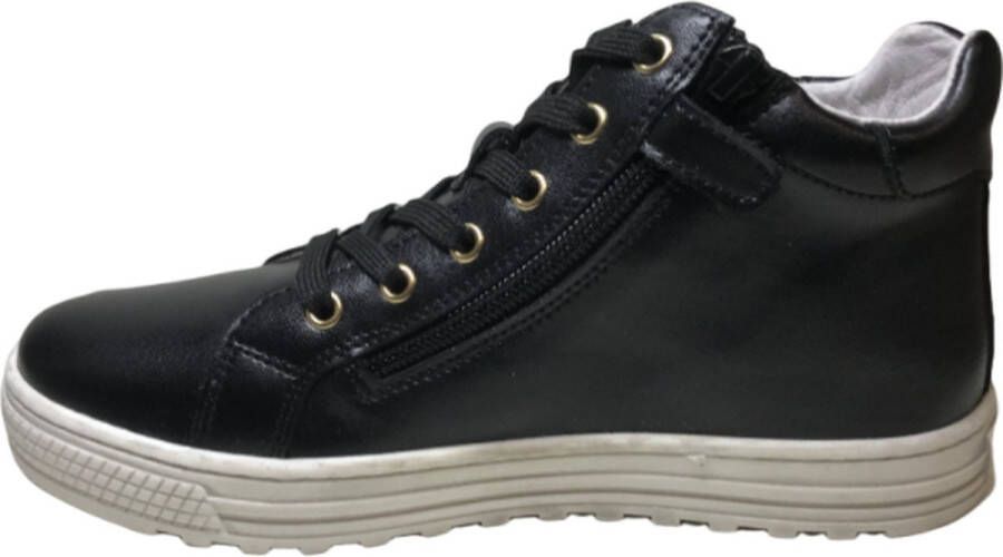 Naturino veter rits hoge lederen sneakers Snip High zwart wit - Foto 4