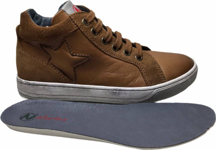 Naturino veter rits ster lederen hoge sneakers Clay Star cognac - Foto 2