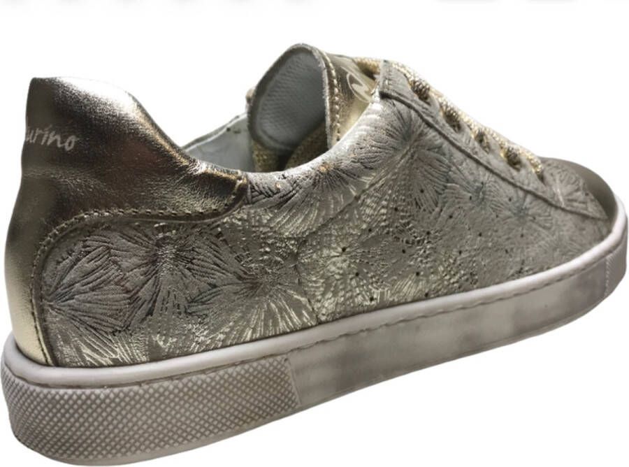 Naturino Veter rits bloemen lederen sneakers Hasselt goud