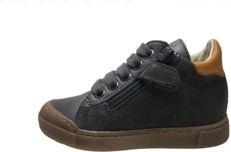 Naturino veter rits bumper hoge lederen sneakers Heist grijs oker - Foto 3