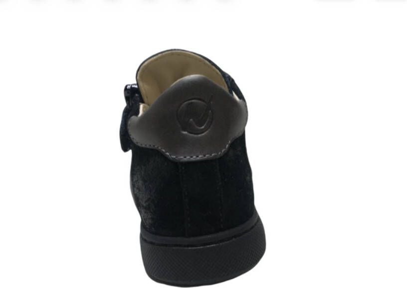 Naturino veter rits bumper hoge lederen sneakers Heist zwart grijs
