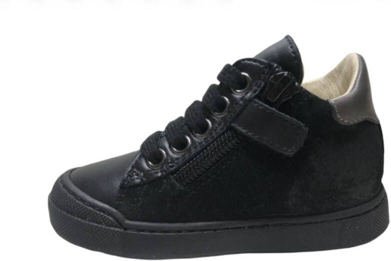 Naturino veter rits bumper hoge lederen sneakers Heist zwart grijs - Foto 5