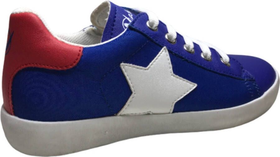 Naturino veter rits witte ster lederen nylon sneakers Annie Blauw rood - Foto 2