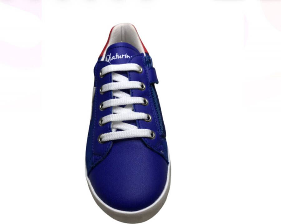 Naturino veter rits witte ster lederen nylon sneakers Annie Blauw rood
