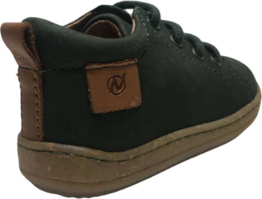 Naturino veters effen lederen sneakers Vento groen - Foto 3