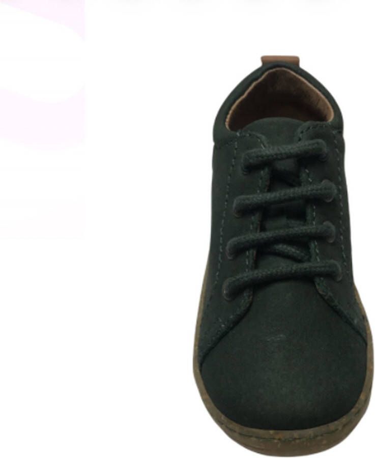 Naturino veters effen lederen sneakers Vento groen