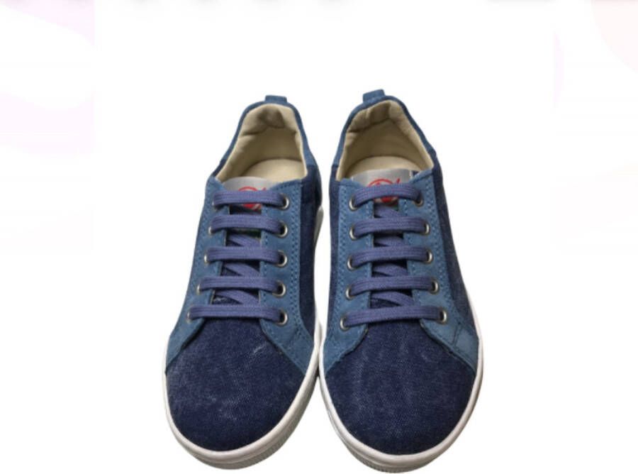 Naturino veters lederen jeans sneakers caleb navy - Foto 3