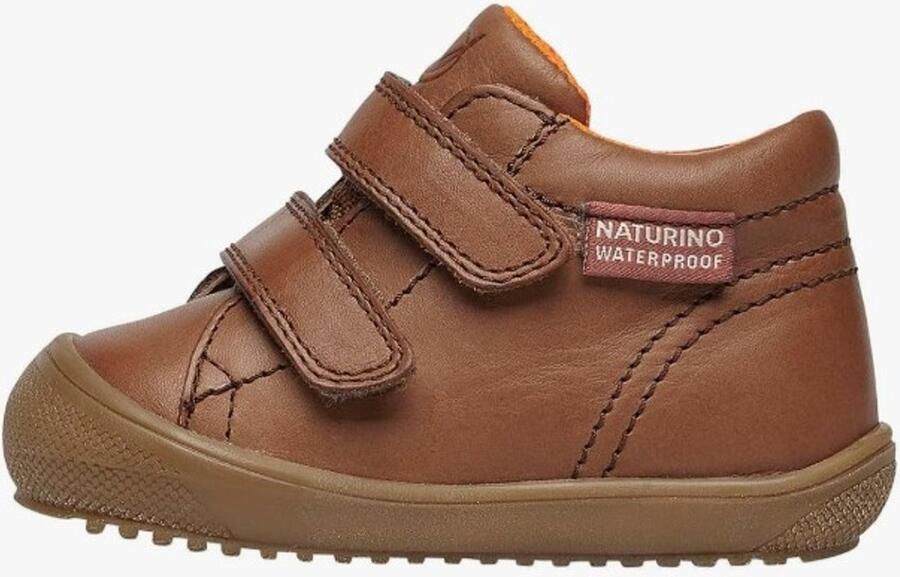 Naturino Waterproof Raintastik velcro's bumper warme effen sneakers cognac