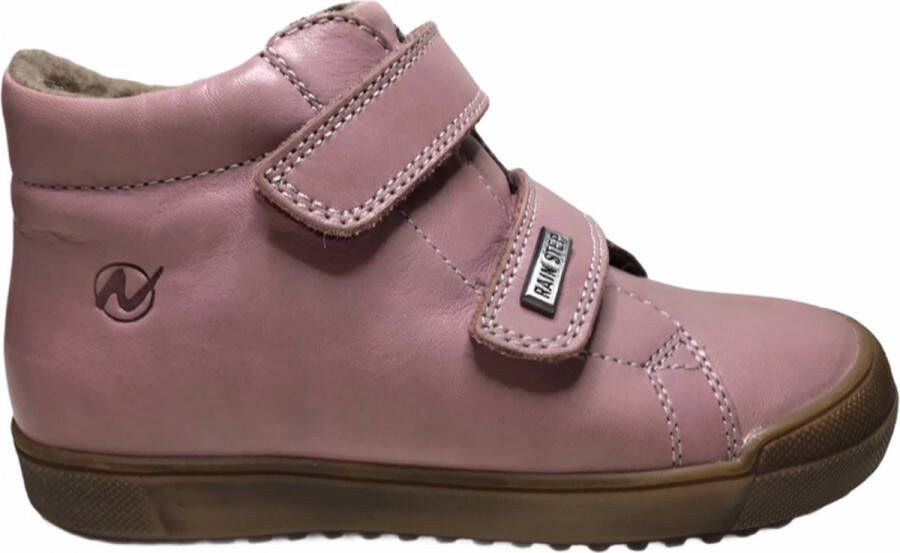 Naturino New Mulaz velcro bumper effen lederen warme schoenen roze