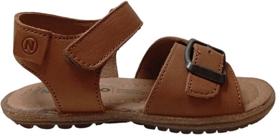 Naturino Parin velcro gesp effen lederen sandalen cognac