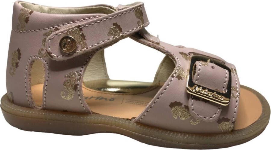 Naturino Quarzo velcro bling zeepaardjes lederen sandaal roze