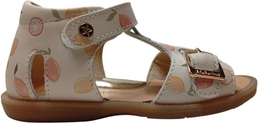 Naturino Quarzo velcro lederen sandaal lemon beige