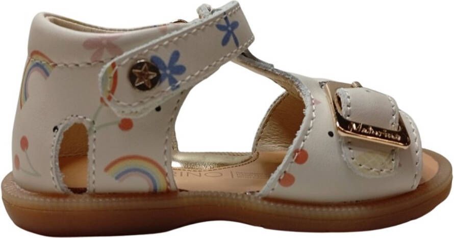 Naturino Quarzo velcro lederen sandaal regenboog beige