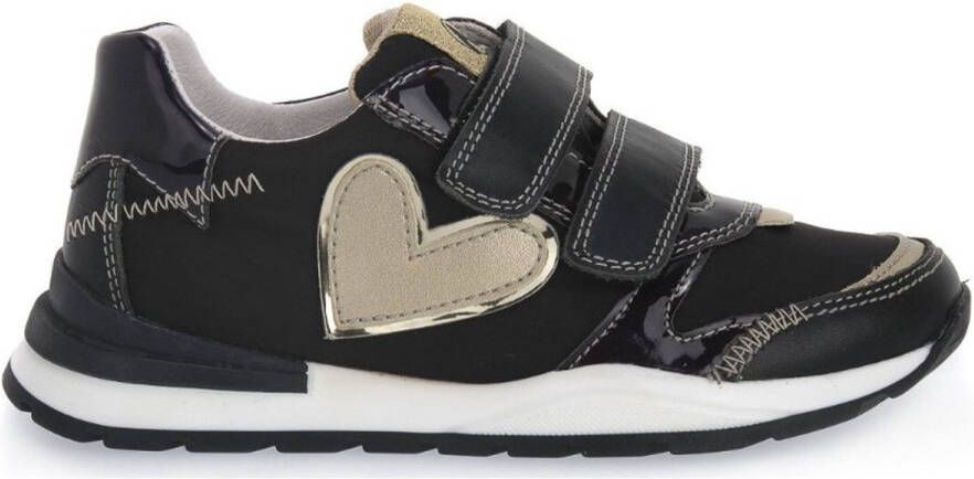 Naturino Quelle VL velcro's gouden hart sportieve sneakers zwart