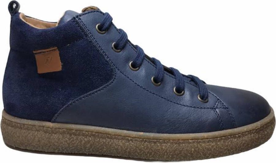 Naturino rits veter leder suede effen hoge sneakers Alder navy