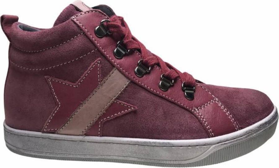 Naturino rits veter ster lederen hoge sneakers Joke fuxia