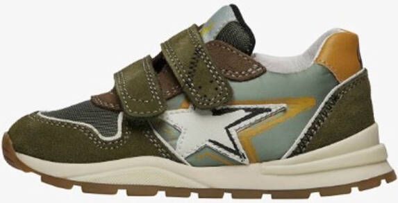 Naturino Roy VL velcro sportieve lederen sneakers witte ster groen