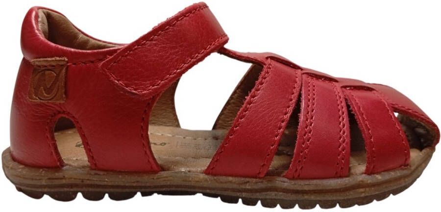 Naturino See velcro lederen sandalen knal rood