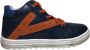 Naturino -Snip High veter rits hoge lederen sneakers navy orange - Thumbnail 1