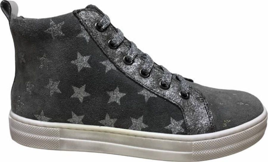 Naturino sterren rits veter hoge lederen sneaker Rave grijs Mt