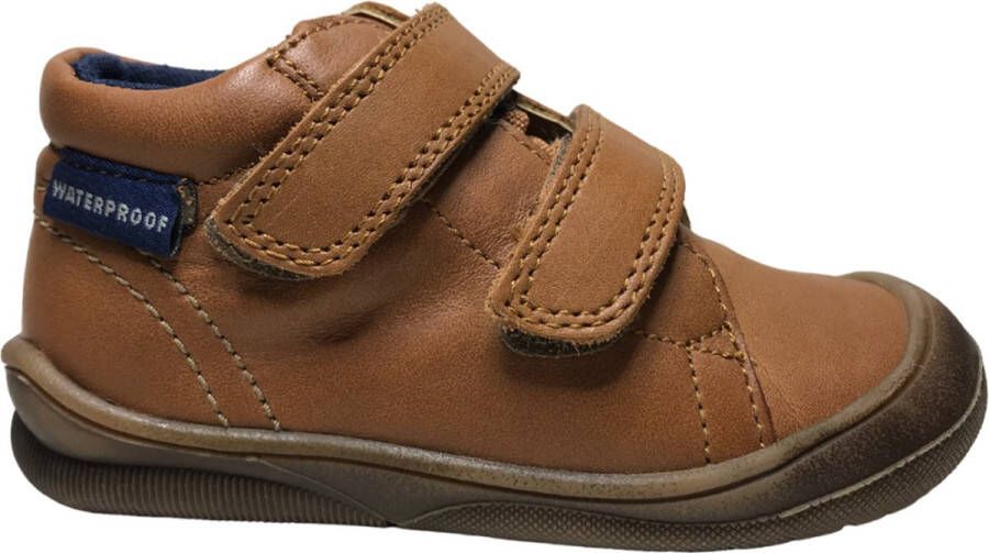 Naturino Teke velcro bumper effen hoge schoenen- cognac