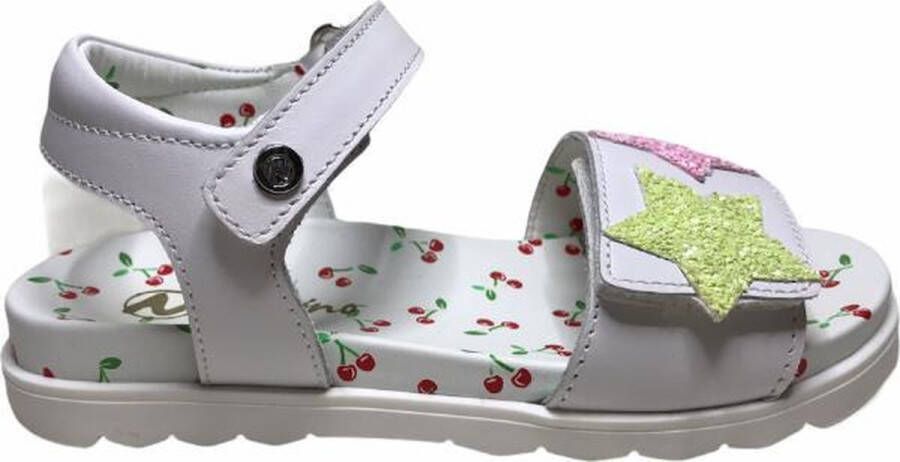 Naturino velcro 2 sterren lederen sandalen Amantia wit