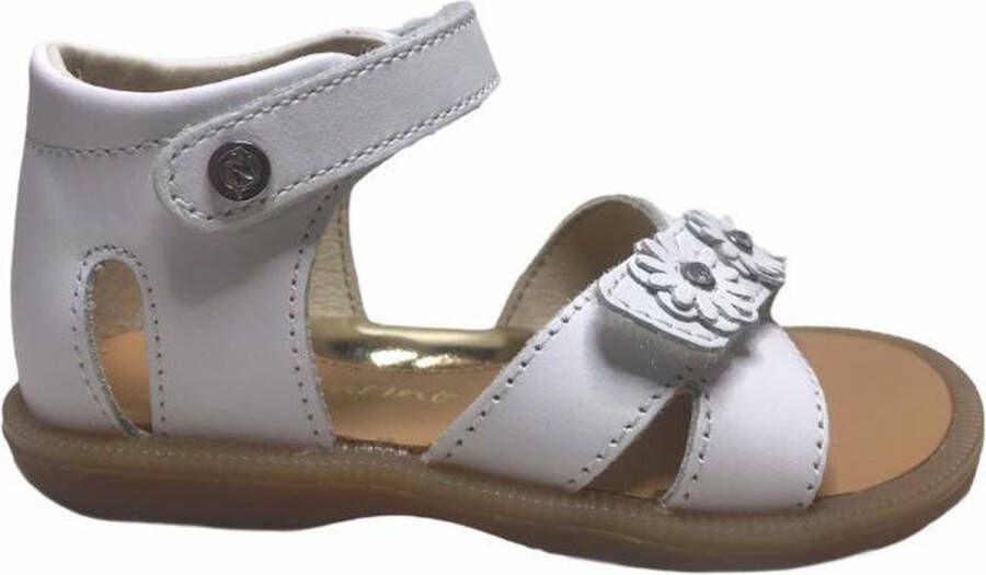 Naturino velcro bloempjes lederen sandalen Nymeria wit