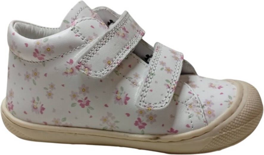 Naturino velcro bumper bloemen lederen sneakers Cocoon Wit