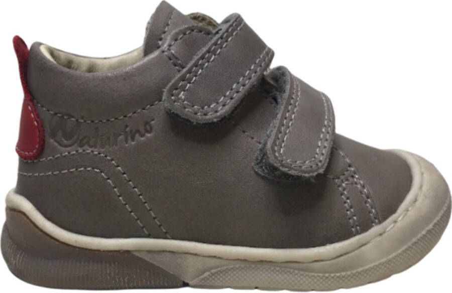 Naturino velcro bumper lederen sneakers Punky grijs rood - Foto 1