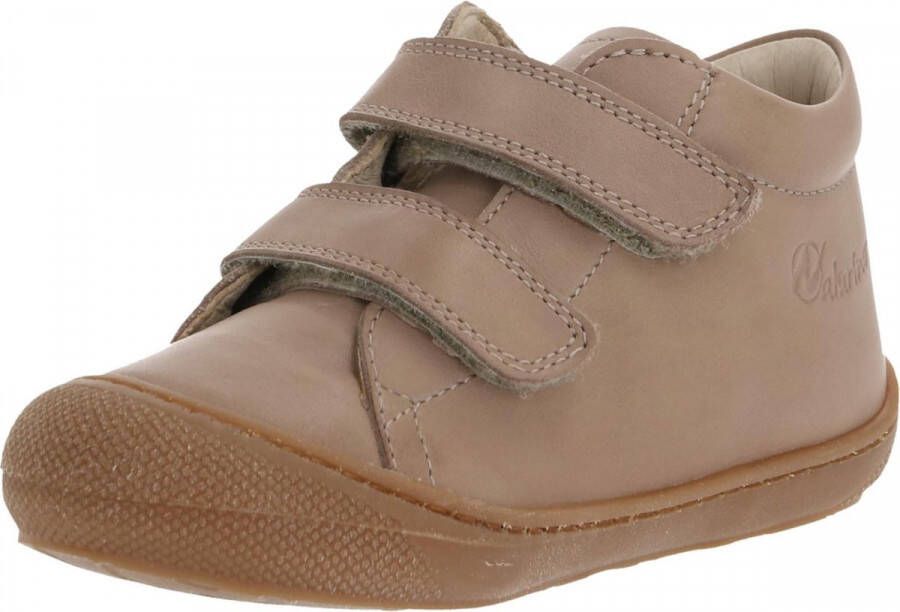 Naturino velcro effen lederen sneakers Cocoon beige