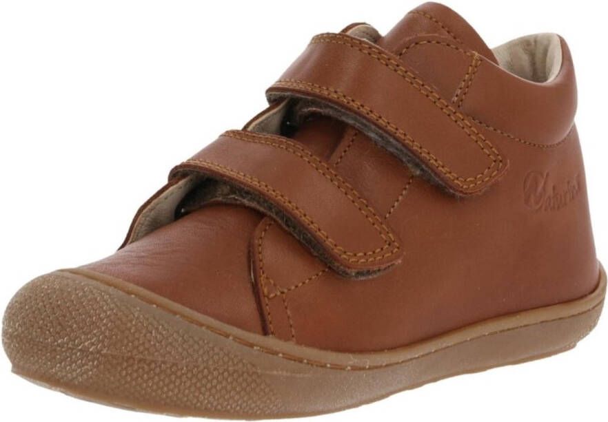 Naturino velcro effen lederen sneakers Cocoon cognac